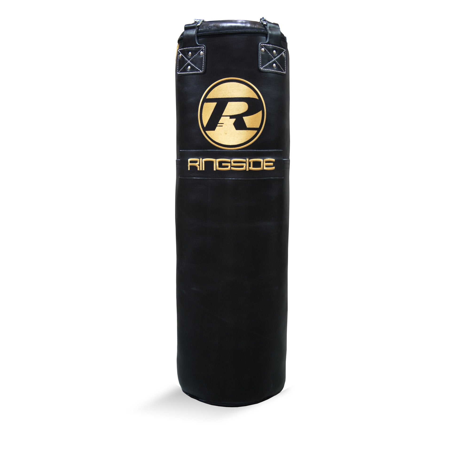 4FT Buffalo Leather Punch Bag - Black / Gold