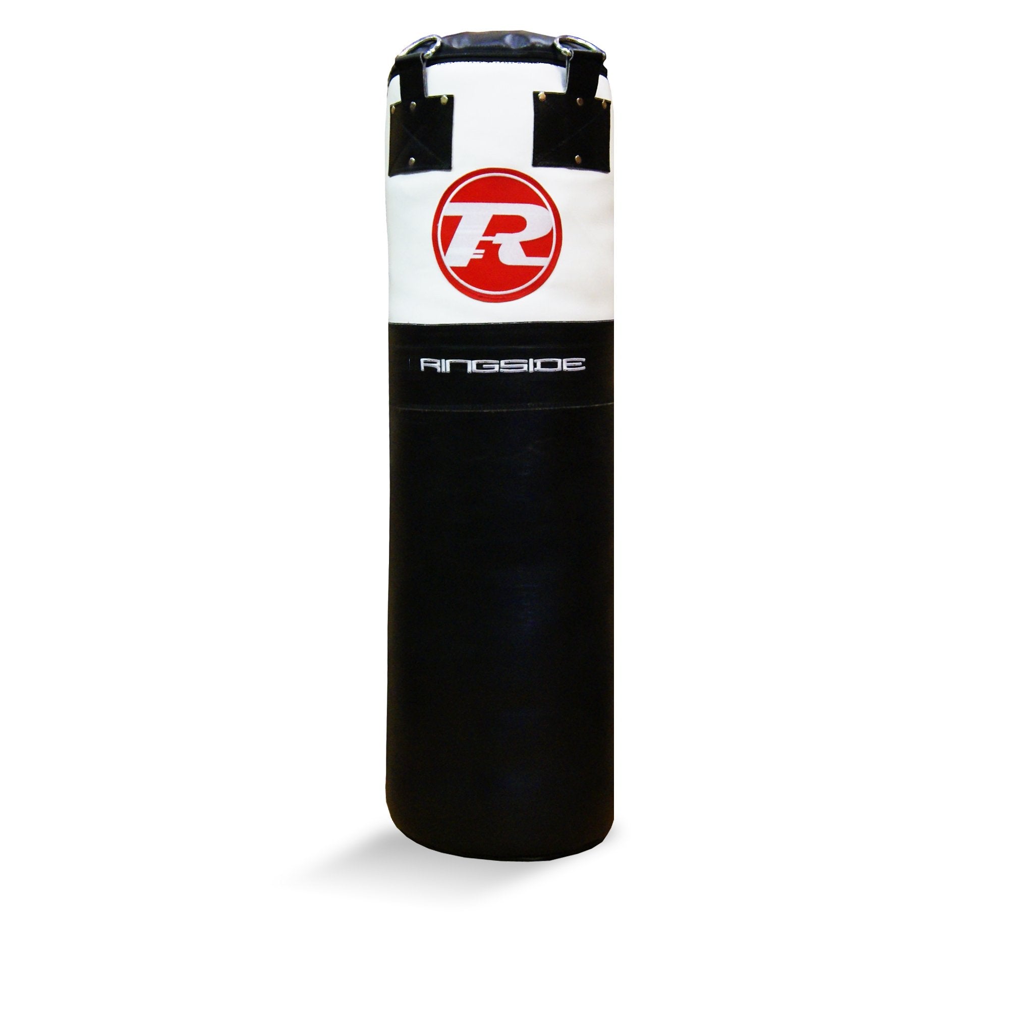 4FT Buffalo Leather Punch Bag - Black / White / Red