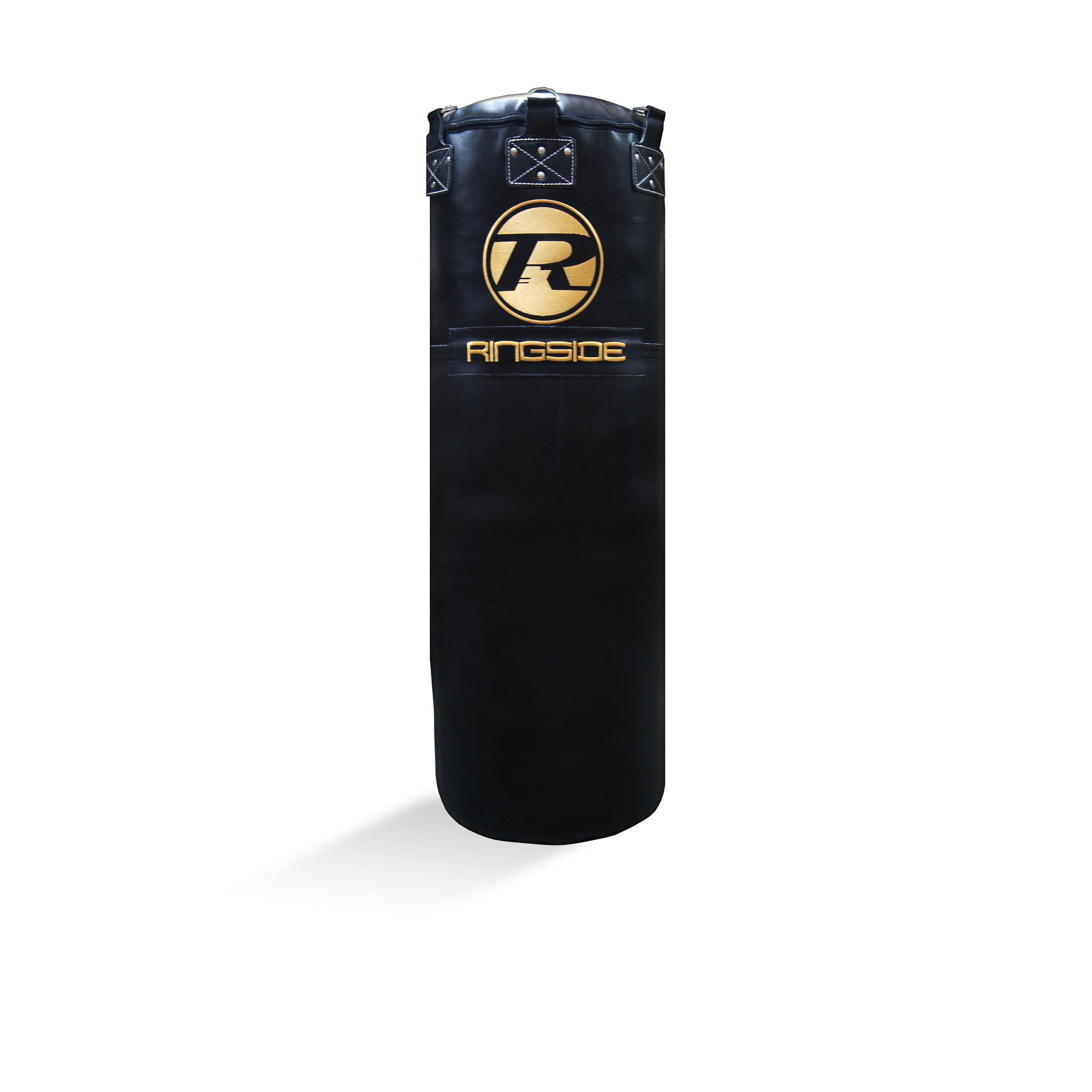 Jumbo Buffalo Leather Punch Bag - Black / Gold