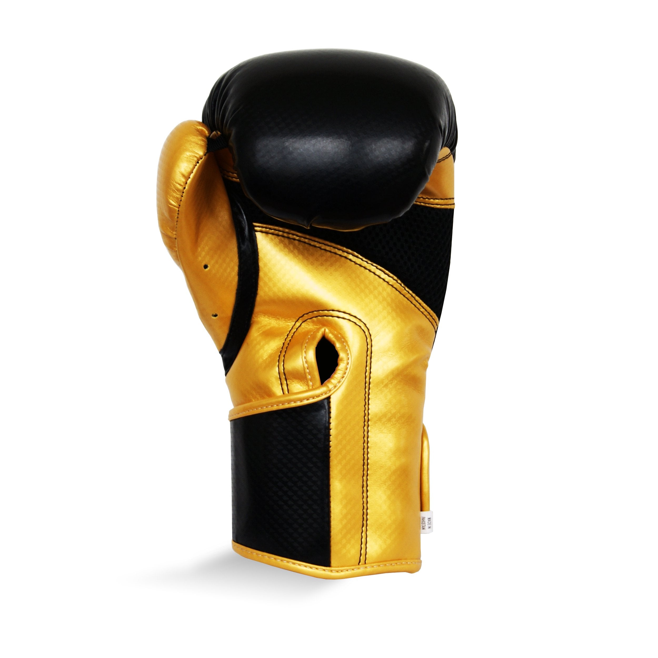 Pro Fitness Synthetic Leather Boxing Glove Metallic Black / Gold