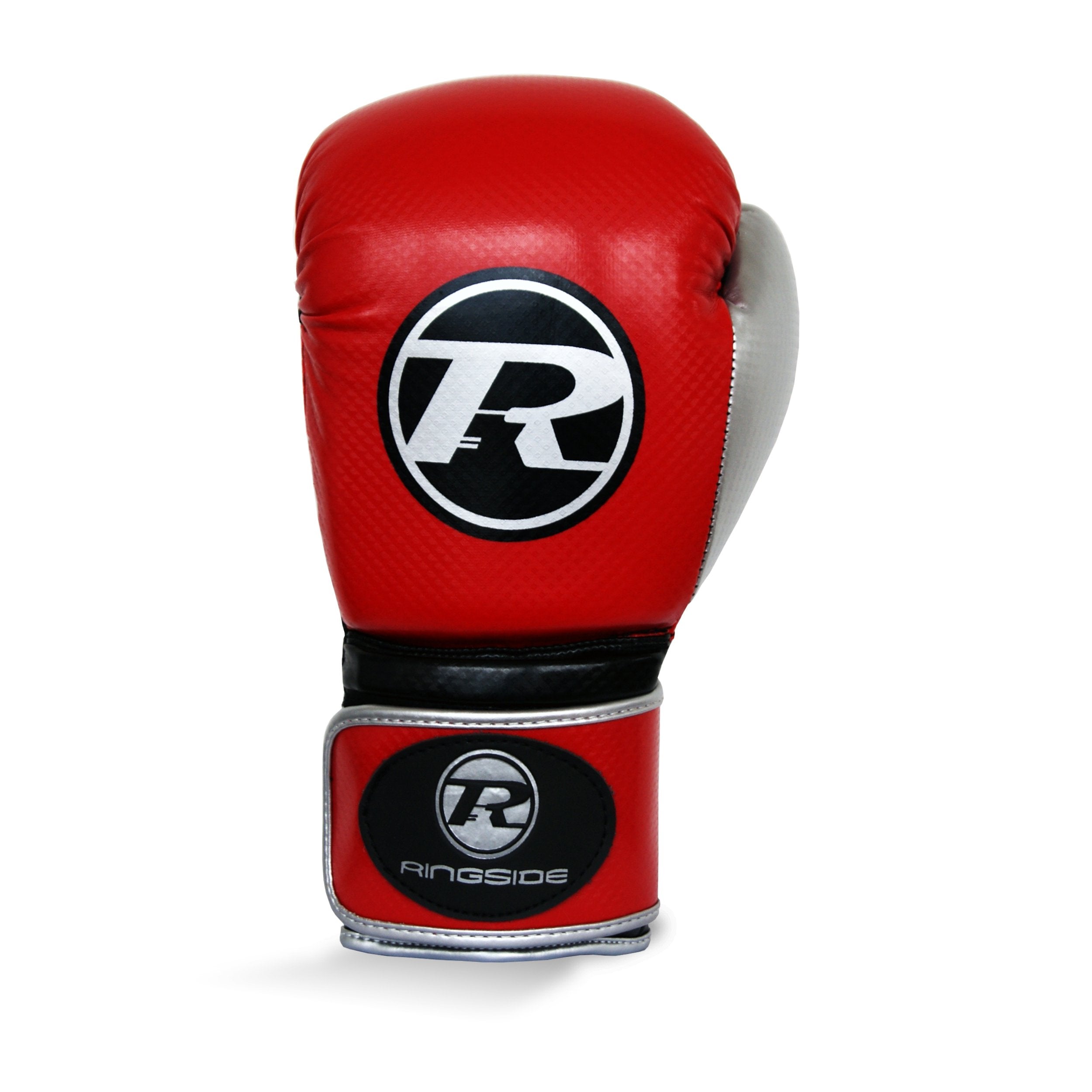 Pro Fitness Synthetic Leather Boxing Glove Metallic Red / Black / Silver