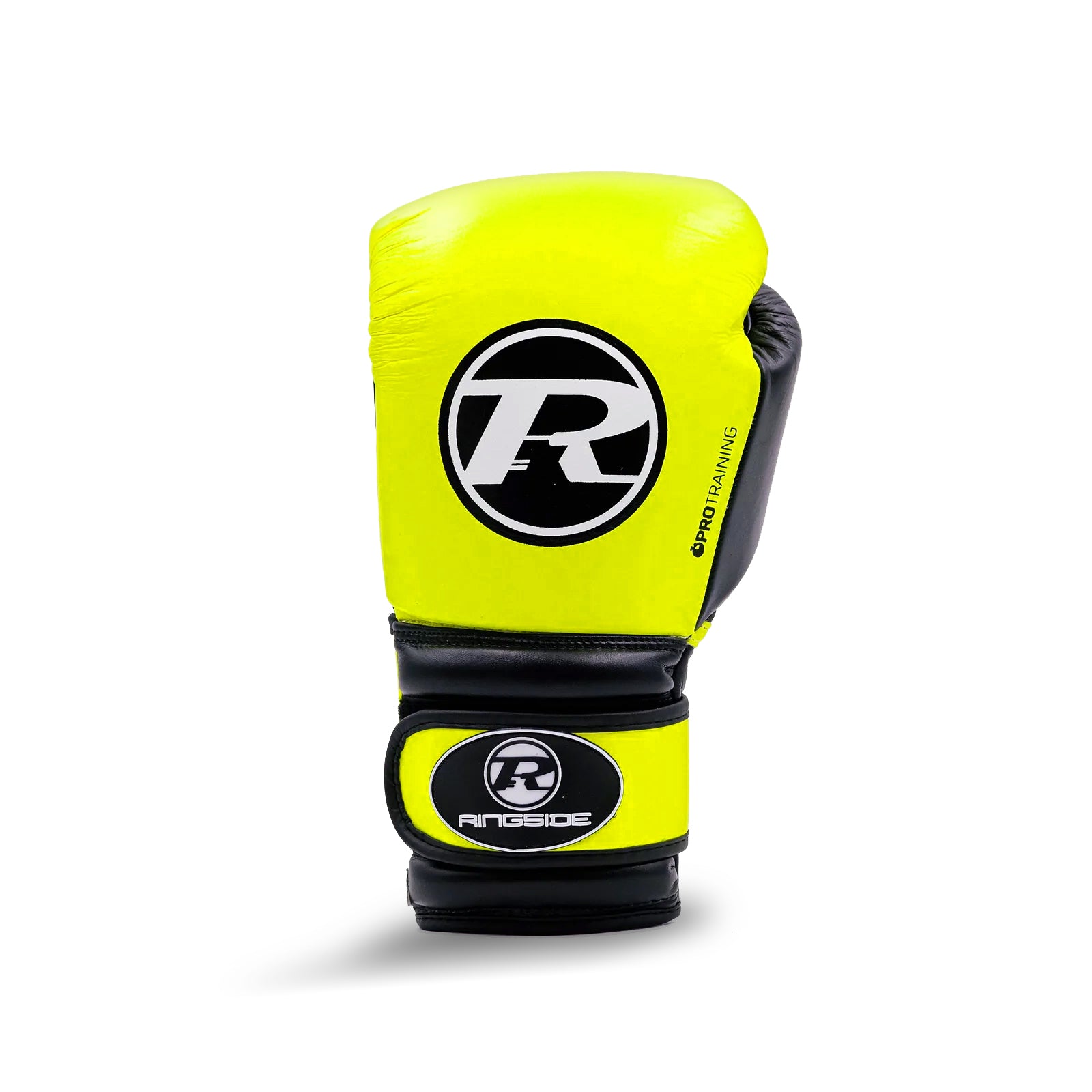 Ringside Strap Boxing Glove Yellow on white background