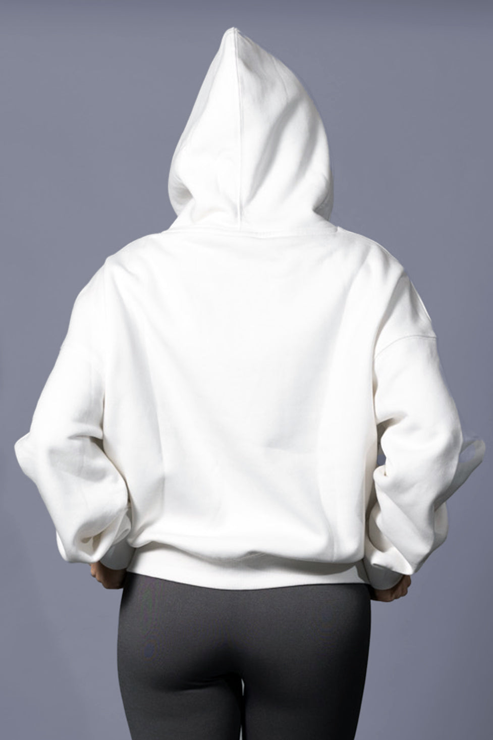 Embroidered Hoodie in Winter White