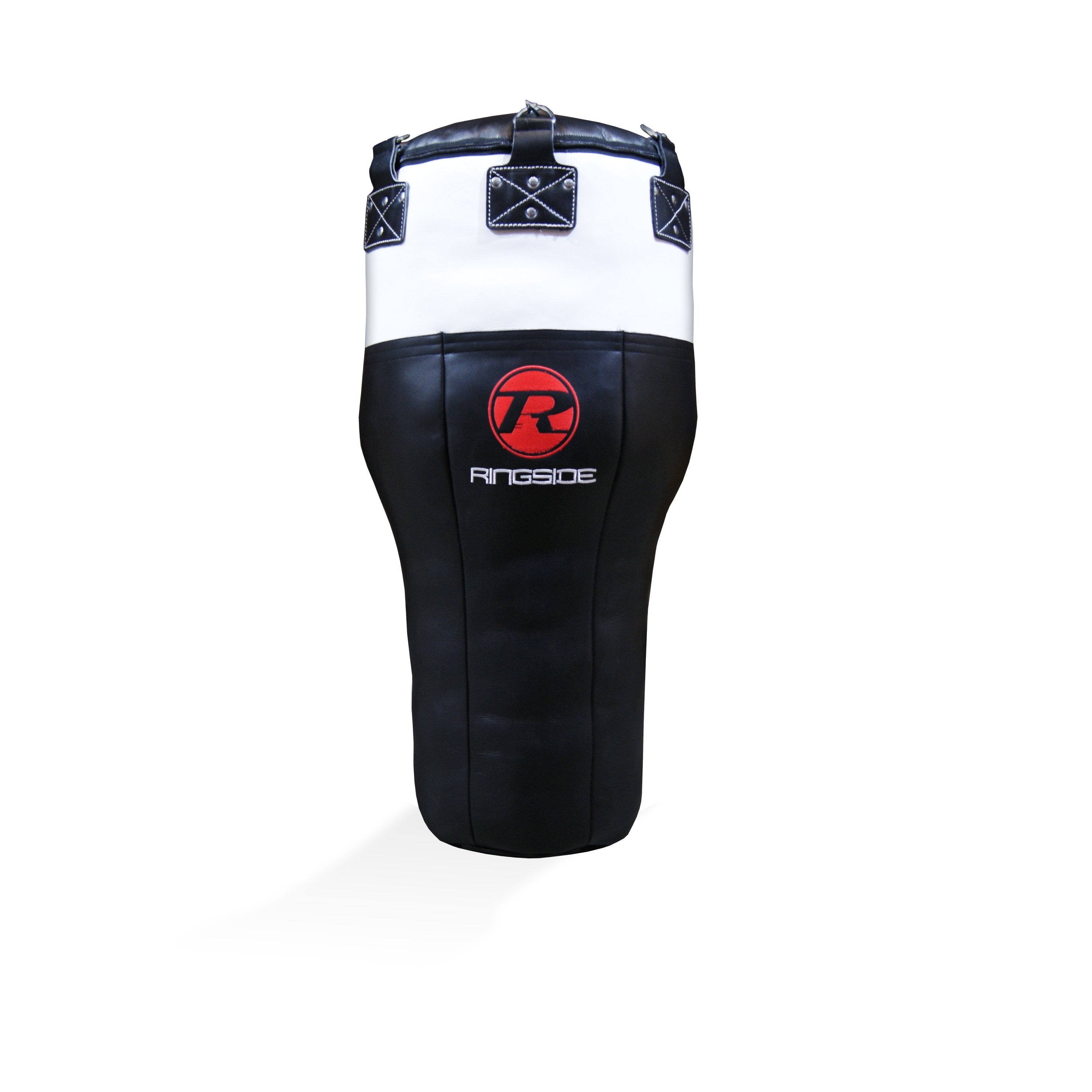 Angle Buffalo Leather Punch Bag - Black / White / Red