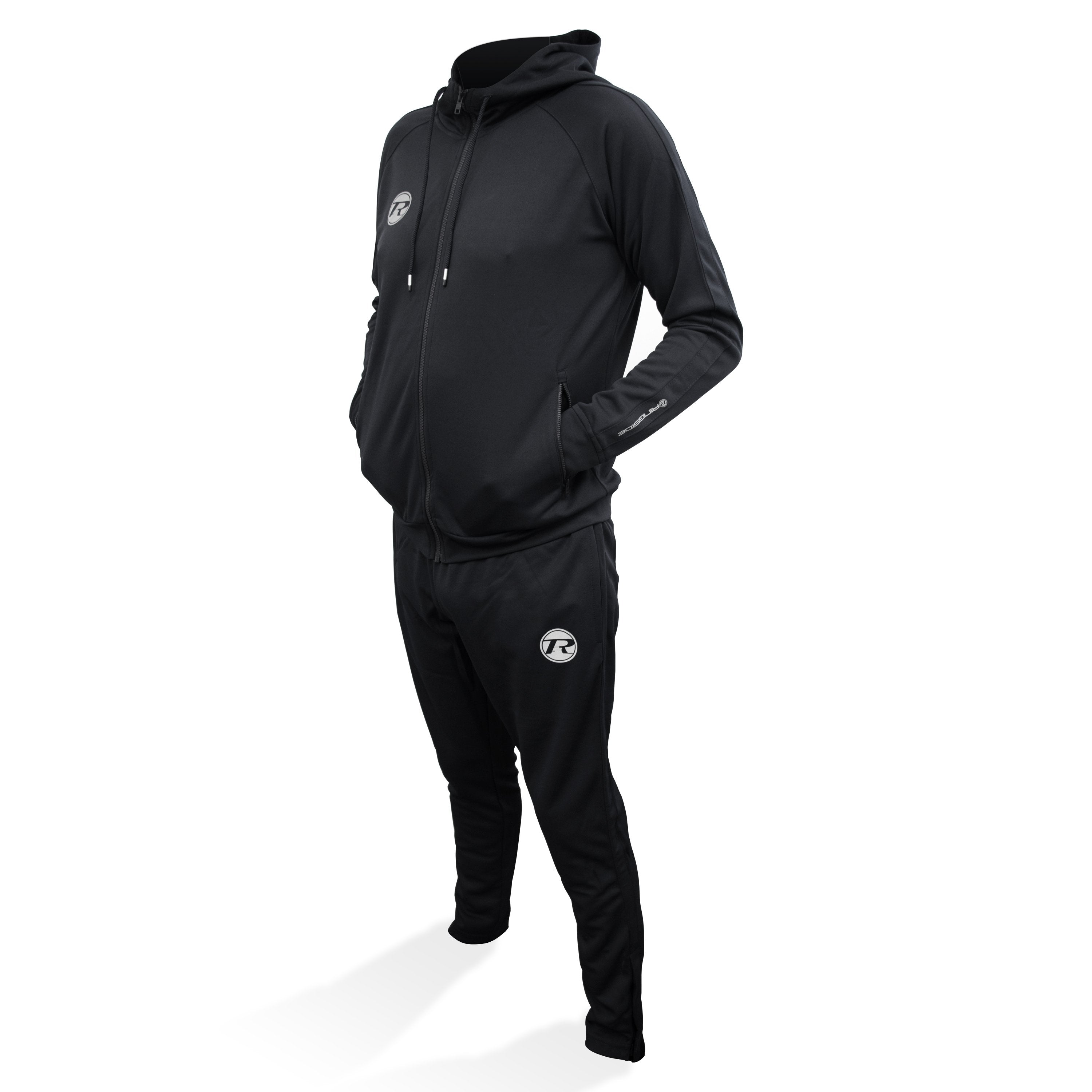 Pro Apparel Hooded Tracksuit Black / Silver