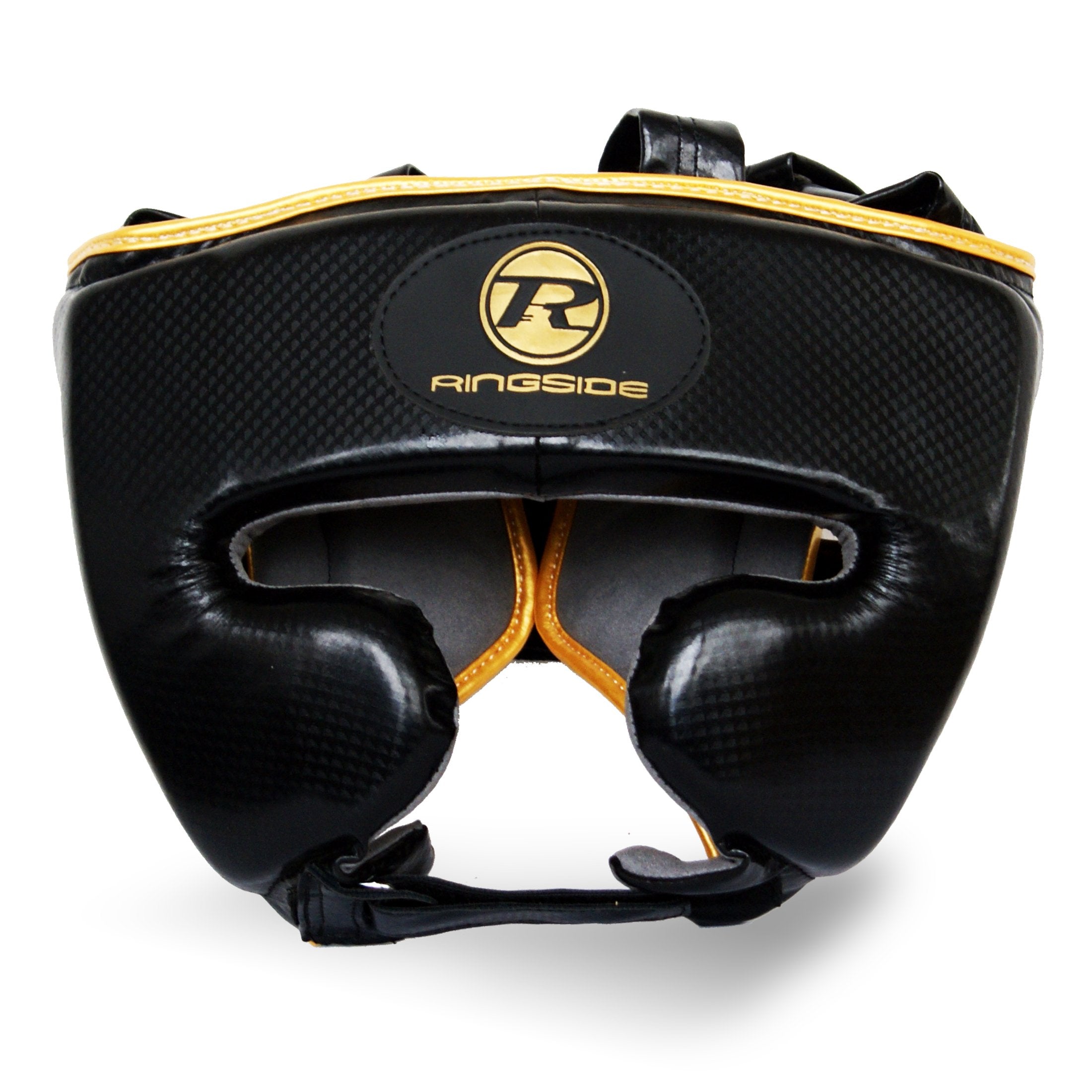 Pro Fitness Head Guard Synthetic Leather Metallic Black Gold S Synthetic Leather Black