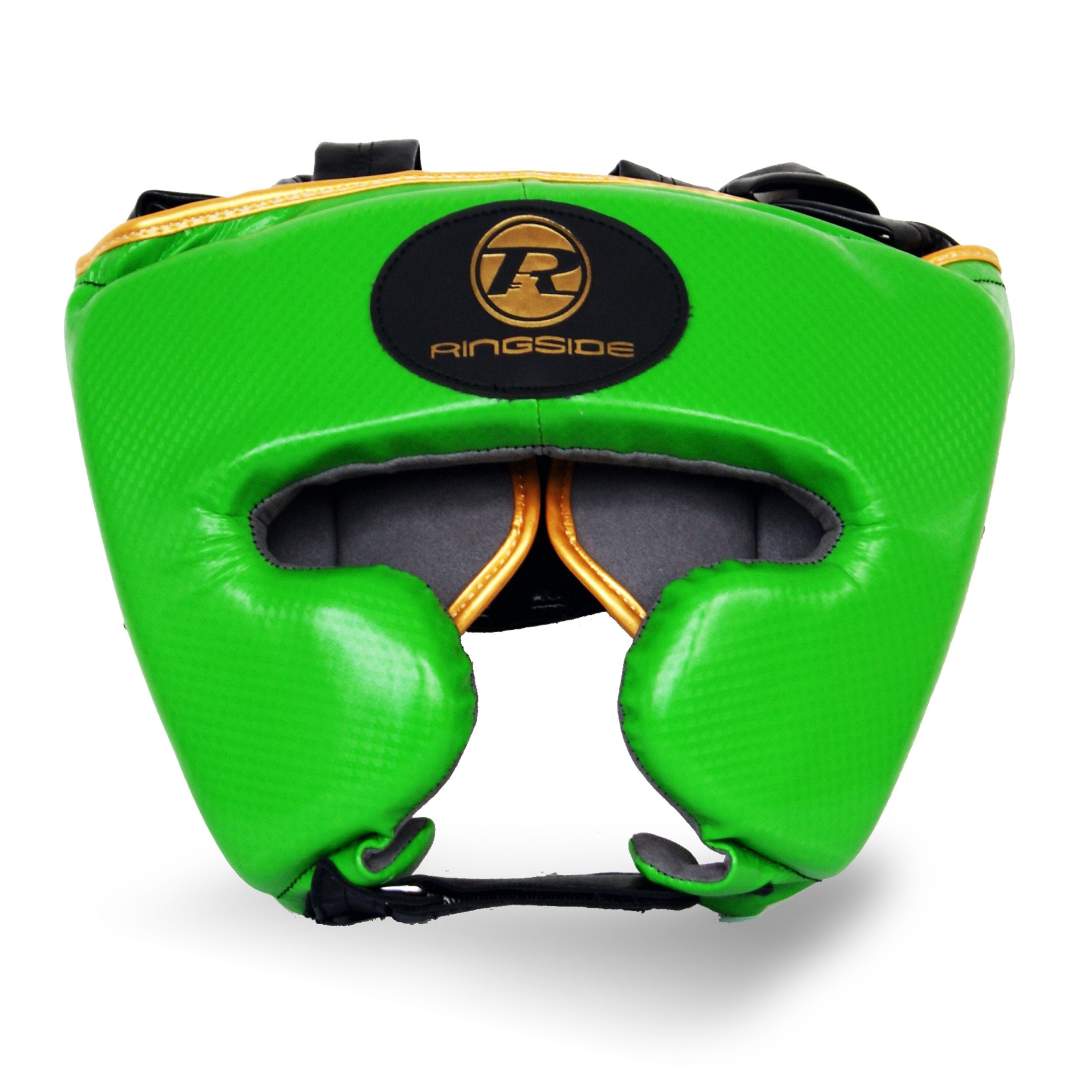 Pro Fitness Head Guard Synthetic Leather Metallic Green / Black / Gold