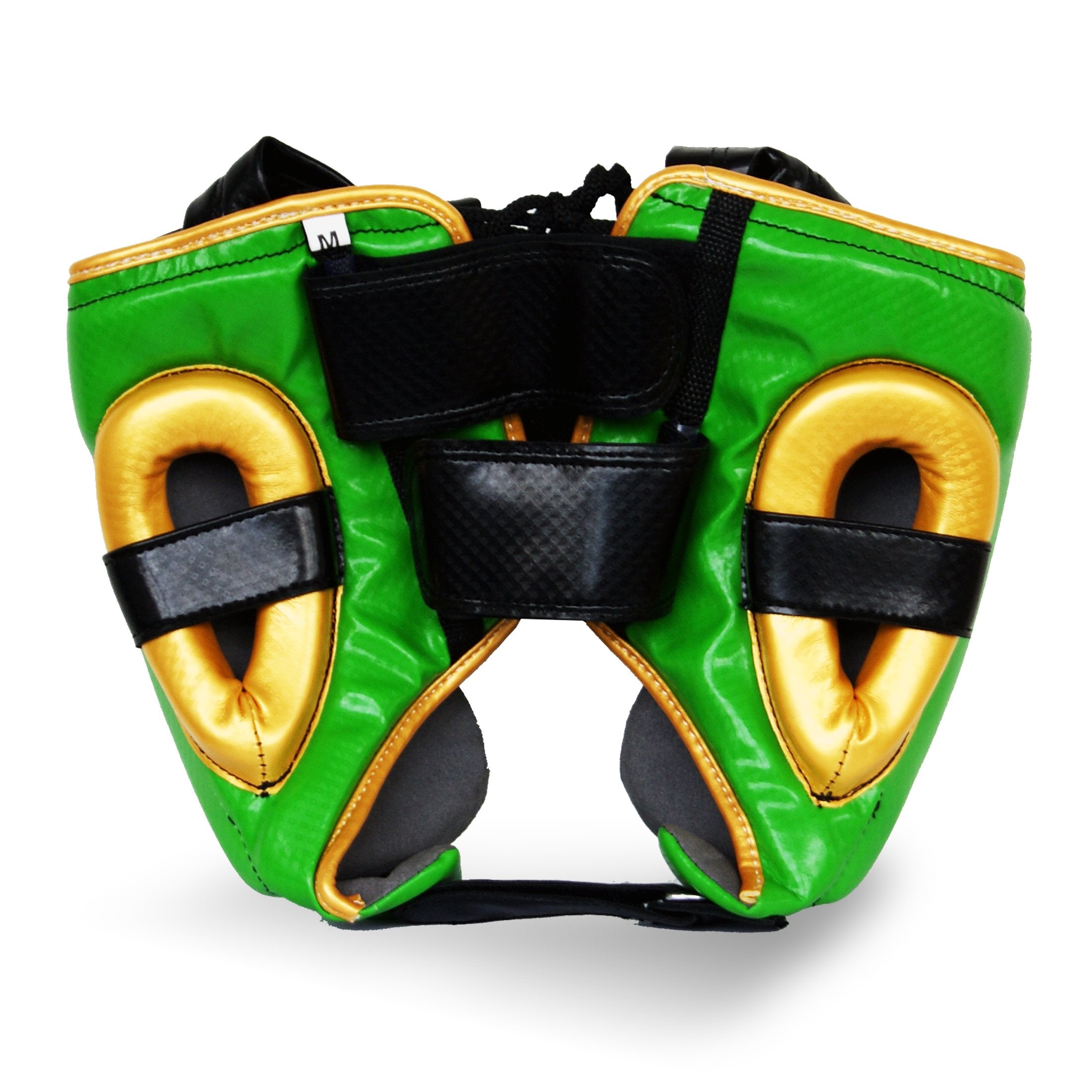 Pro Fitness Head Guard Synthetic Leather Metallic Green / Black / Gold