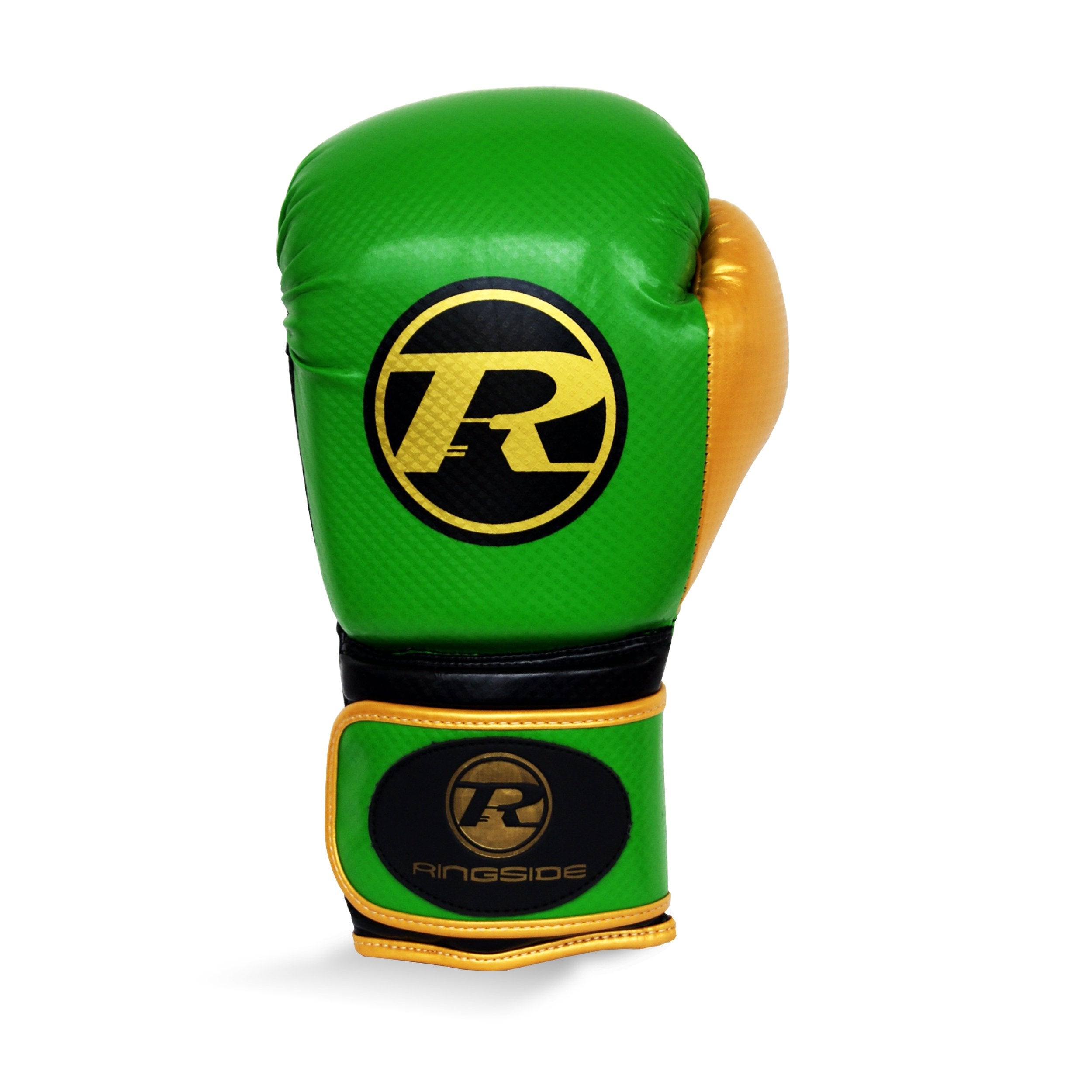 Pro Fitness Synthetic Leather Boxing Glove Metallic Green / Black / Gold