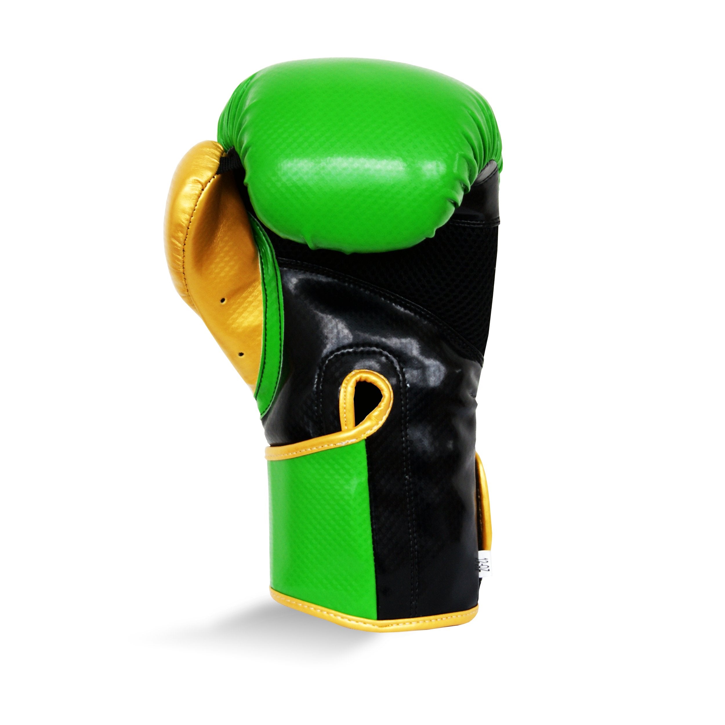 Pro Fitness Synthetic Leather Boxing Glove Metallic Green / Black / Gold