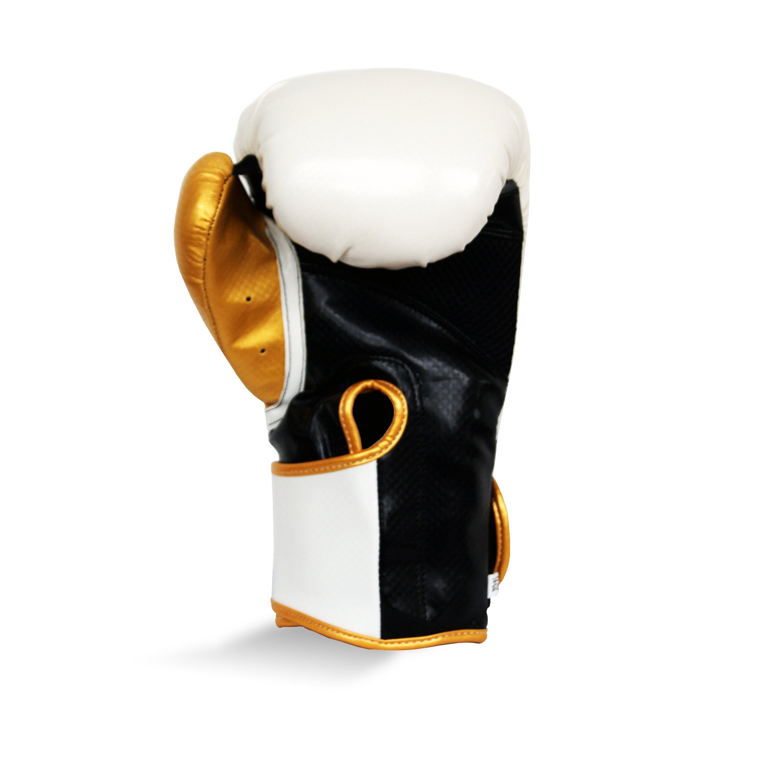 Pro Fitness Synthetic Leather Boxing Glove Metallic White / Black / Gold