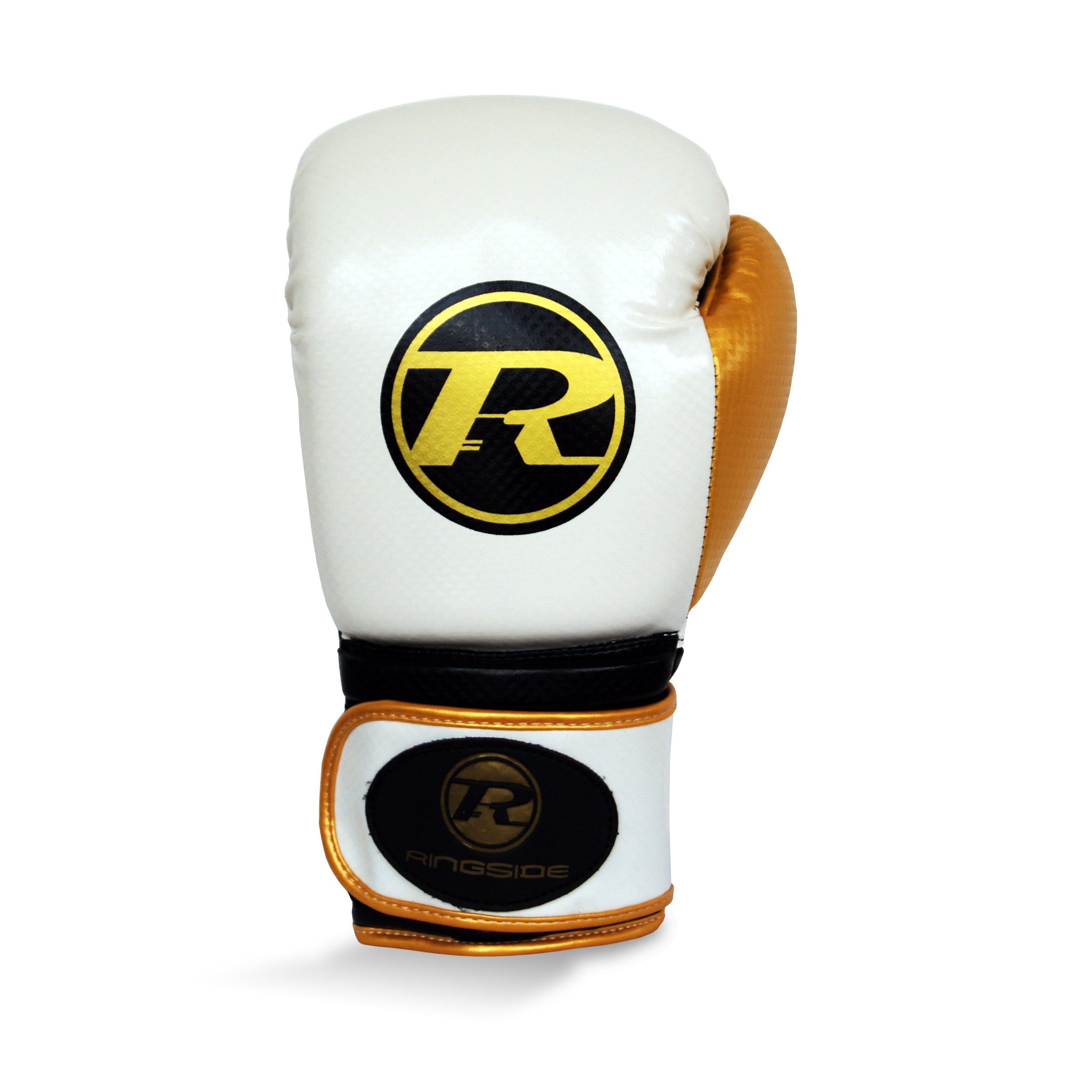Pro Fitness Synthetic Leather Boxing Glove Metallic White / Black / Gold