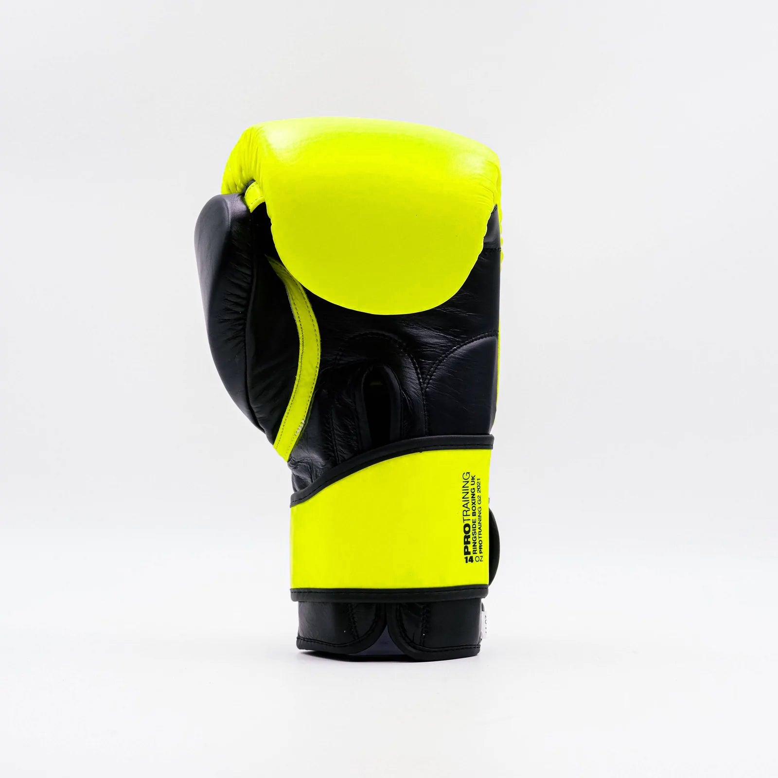 Ringside Strap Boxing Glove Yellow on white background reverse angle